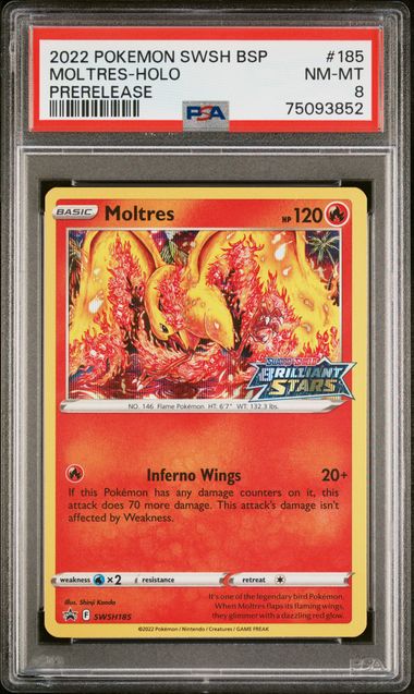 2022 POKEMON SWSH BLACK STAR PROMO 185 MOLTRES-HOLO PRERELEASE